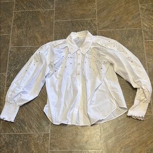 Veronica Beard White Blouse With Cutouts